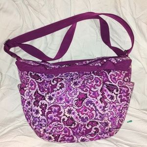 VERA BRADLEY Hadley "On the Go" Lilac Paisley Satchel Shoulder Bag GUC